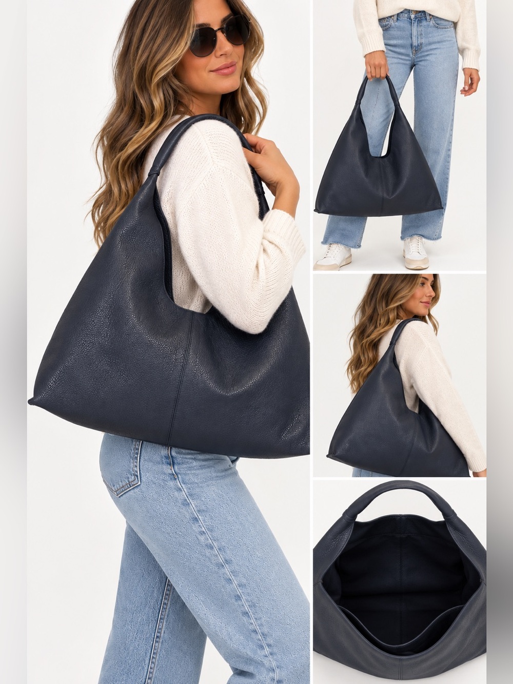 REVOLVE 8 OTHER REASONS Claire Hobo Bag NEW MSRP $130 dark navy